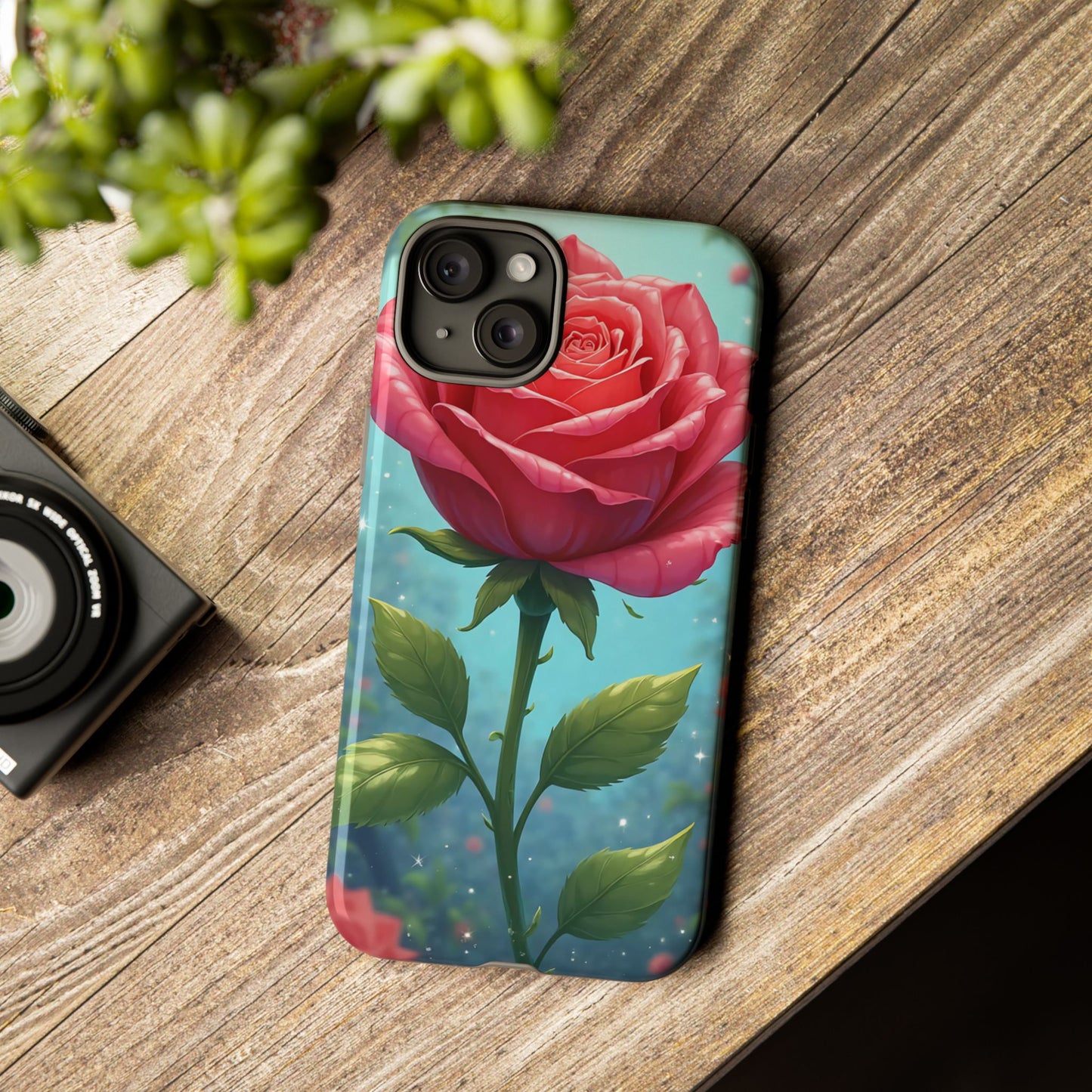 Floral Phone Case, Tough Cases with Elegant Rose Design, Stylish iPhone Cover, Rose Flower Gift for Nature Lovers, Unique Mobile Accessories