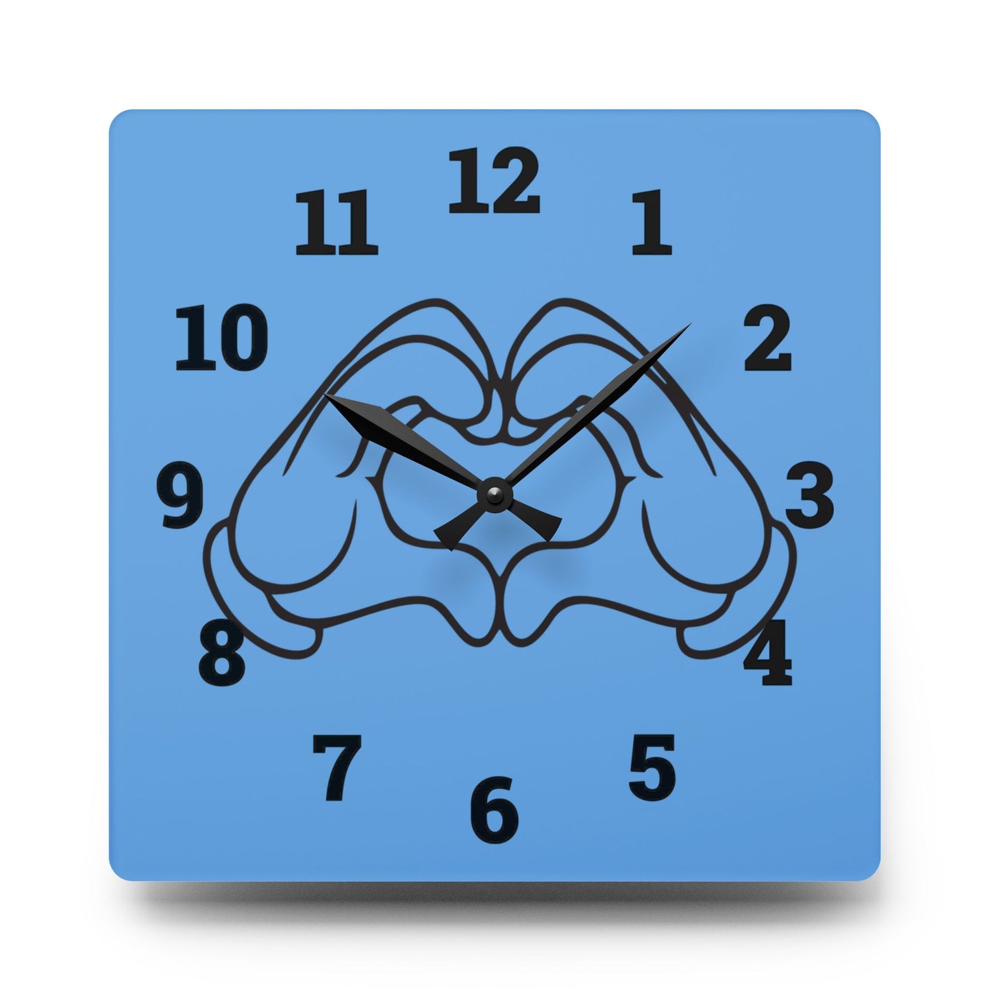 Heart Hands Acrylic Wall Clock - Modern Decor, Unique Gift, Home Office Wall