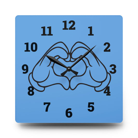 Heart Hands Acrylic Wall Clock - Modern Decor, Unique Gift, Home Office Wall