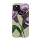 Floral Phone Case - Tough Cases, Purple Flower Design, Cell Phone Accessories, Gift for Her, Nature Lover Essentials