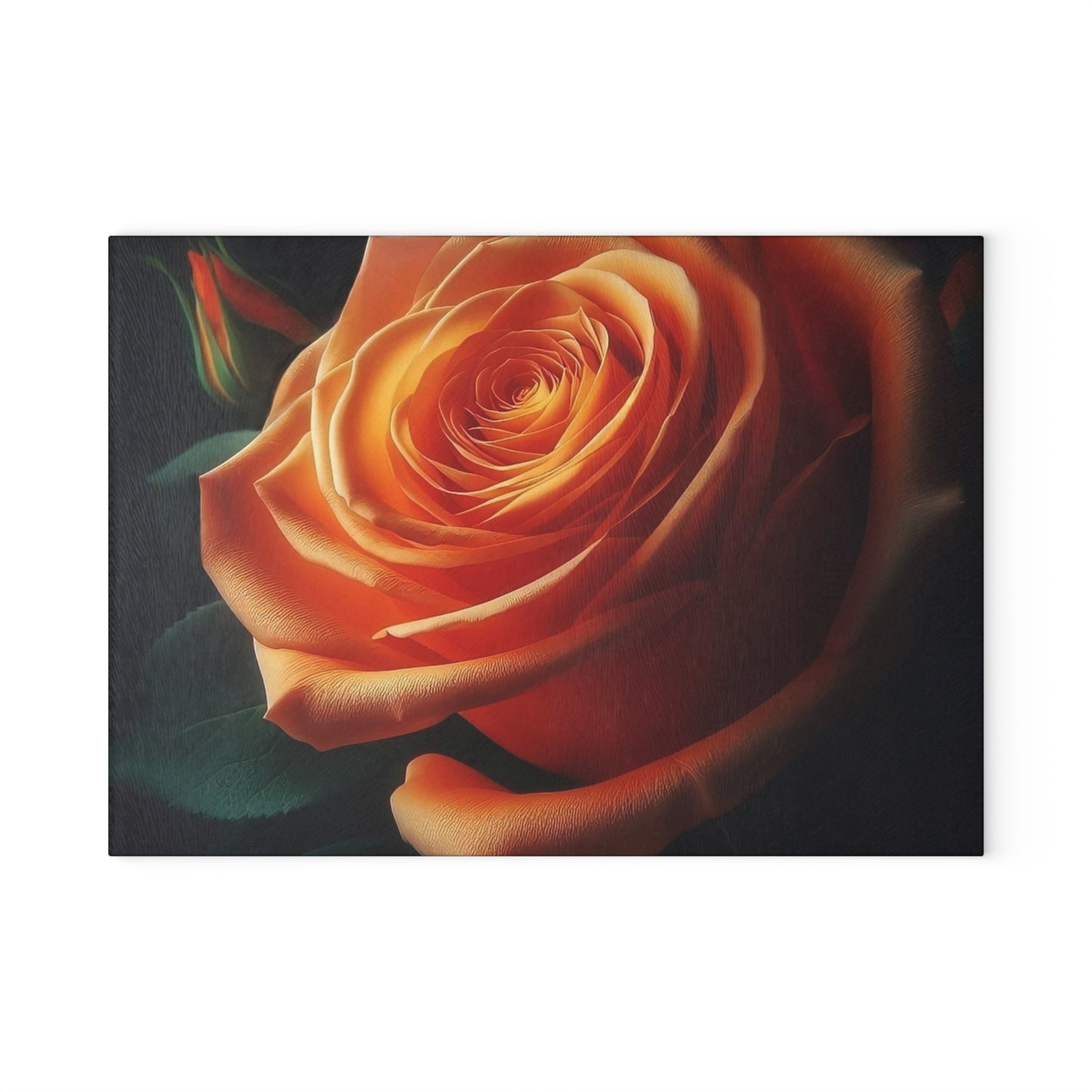 Elegant Rose Glass Cutting Board - Kitchen Decor, Wedding Gift, Floral Design, Home Cooking, Gift for Her