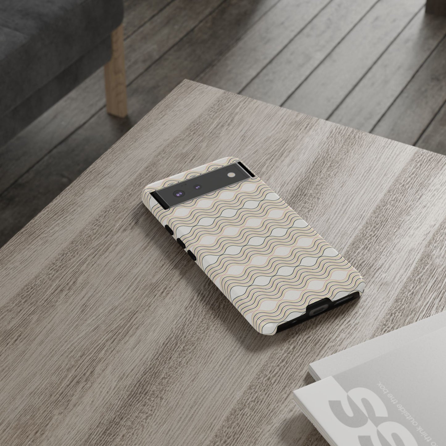 Stylish Phone Case for Tough Protection, Wavy Design, Chic Accessory, Gift for Her, Trendy Tech, Holiday Gift Idea