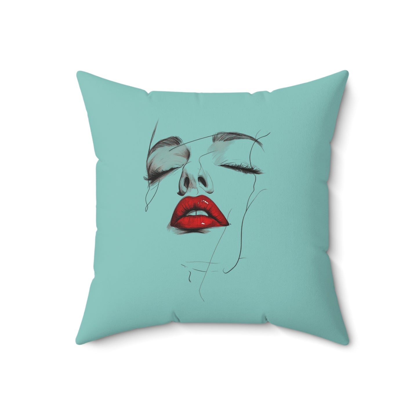 Chic Face Art Pillow, Home Decor Accent, Modern Artwork Cushion, Gift for Her, Cozy Living Room Pillow, Art Lover's Gift