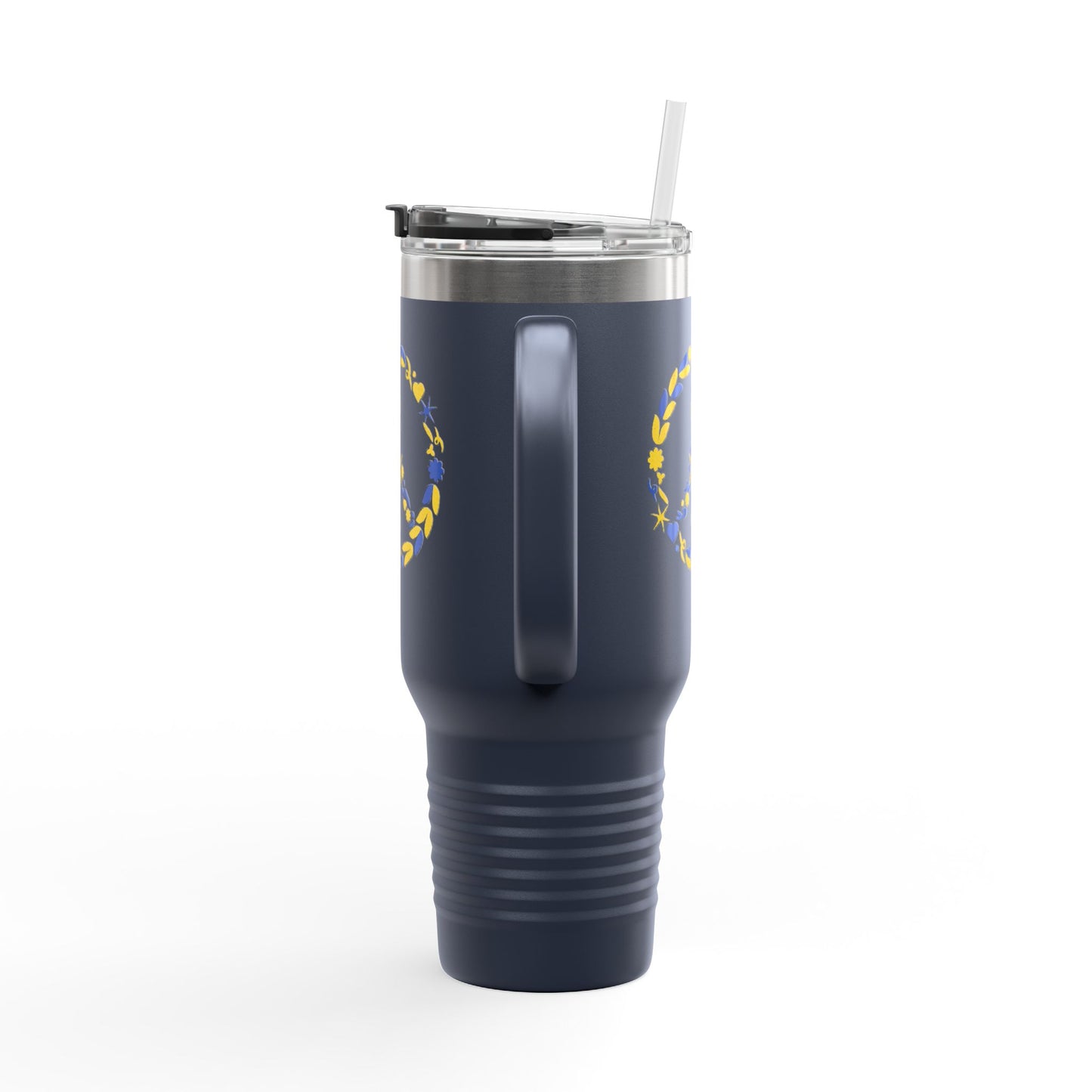 Peaceful Floral Insulated Travel Mug, 40oz | Eco-Friendly Cup for Travel, Outdoor Adventures, Gifts, Coffee Enthusiasts