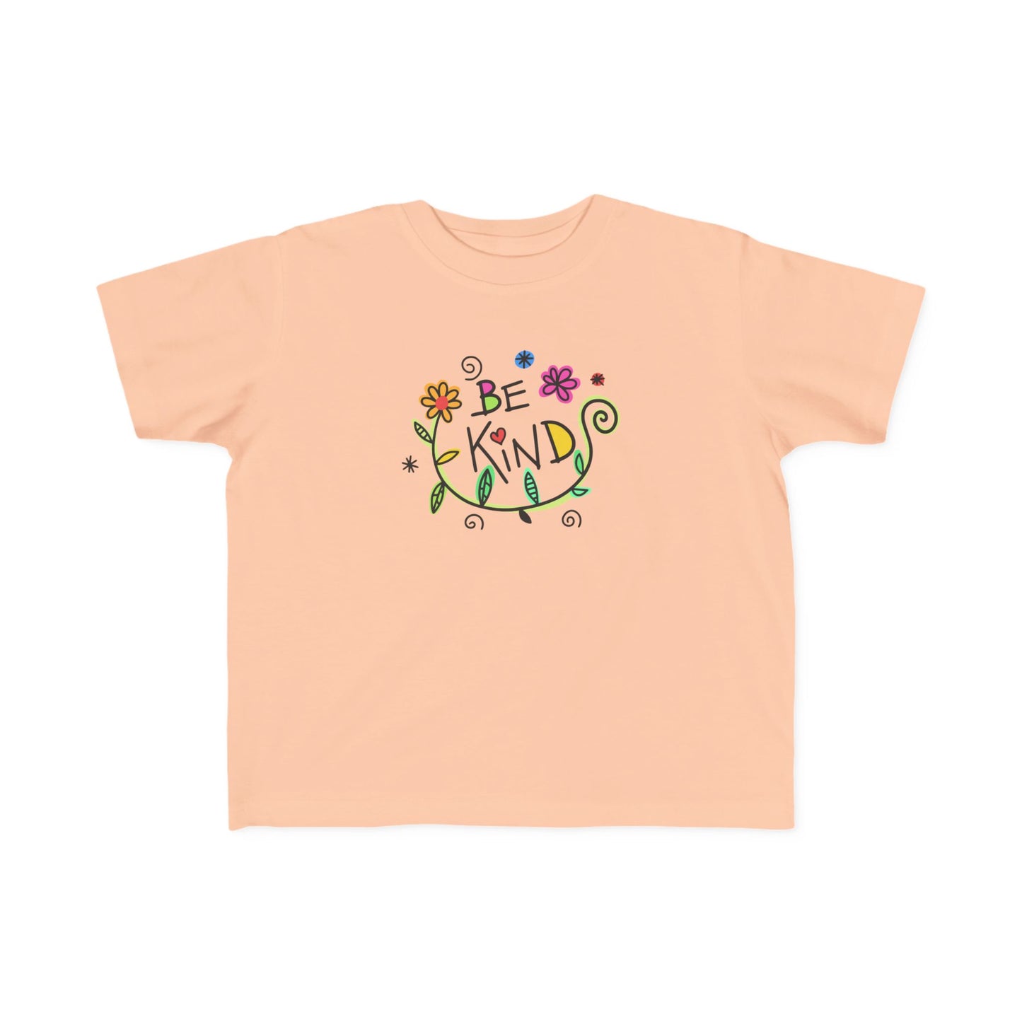 Whimsical Toddler Tee - 'Be Kind' Design, Cute Kids' Shirt, Floral Graphic Tee, Toddler Gift, Inspirational Apparel