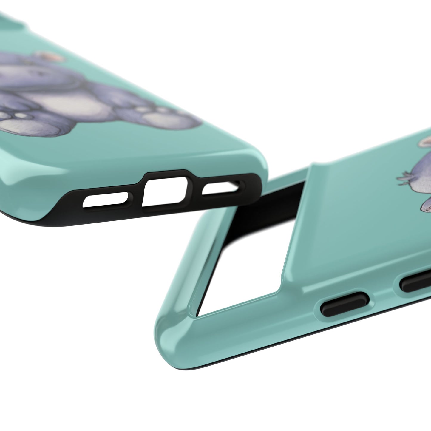 Cute Hippo Phone Case, Tough Phone Cover, Fun Animal Case, Gift for Kids, Cute Decor, Birthday Present