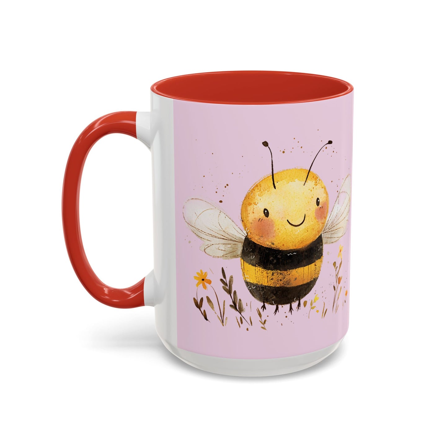 Cute Bee Accent Coffee Mug for Nature Lovers, Fun Bee Design, Gift for Friends, Bee Themed Kitchenware, Bee Lover's Mug