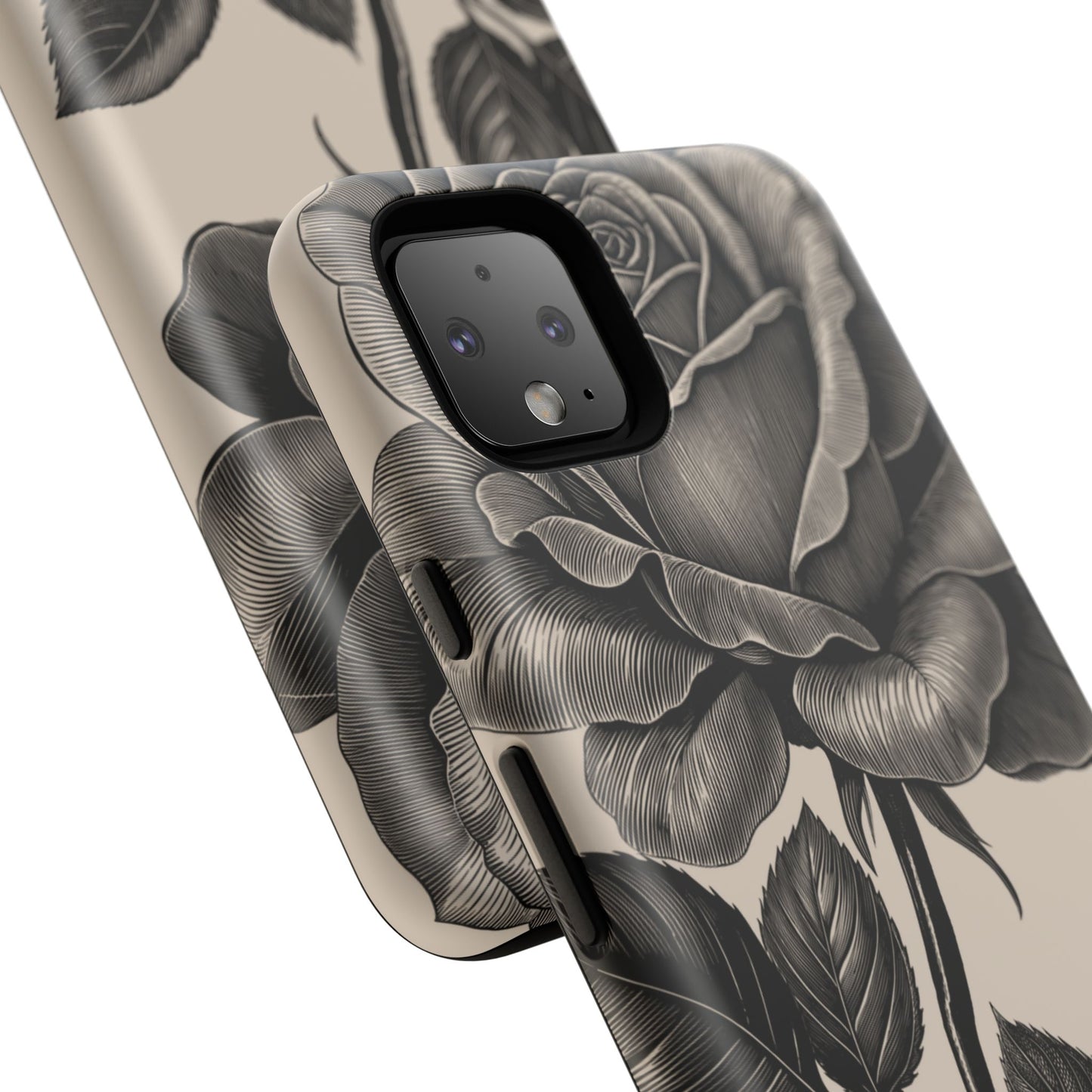 Black Rose Phone Case, Tough Cases with Floral Design, Elegant Tech Accessory, Gift for Flower Lovers, Stylish Protection