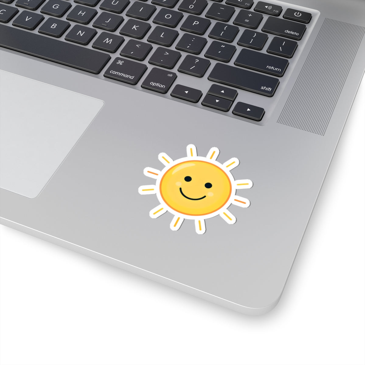 Sunny Smiley Kiss-Cut Sticker — Cute Sun Laptop Decal