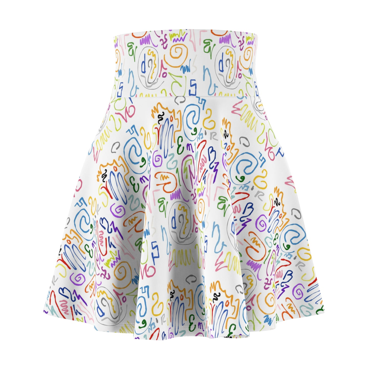Colorful Women's Skater Skirt, Fun Outfit, Summer Look, Casual Wear, Festival Fashion