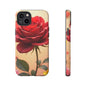 Floral Phone Case with Red Rose Design, Tough Phone Cover, Flower Print, Gift for Her, Stylish Accessory, Floral Aesthetic