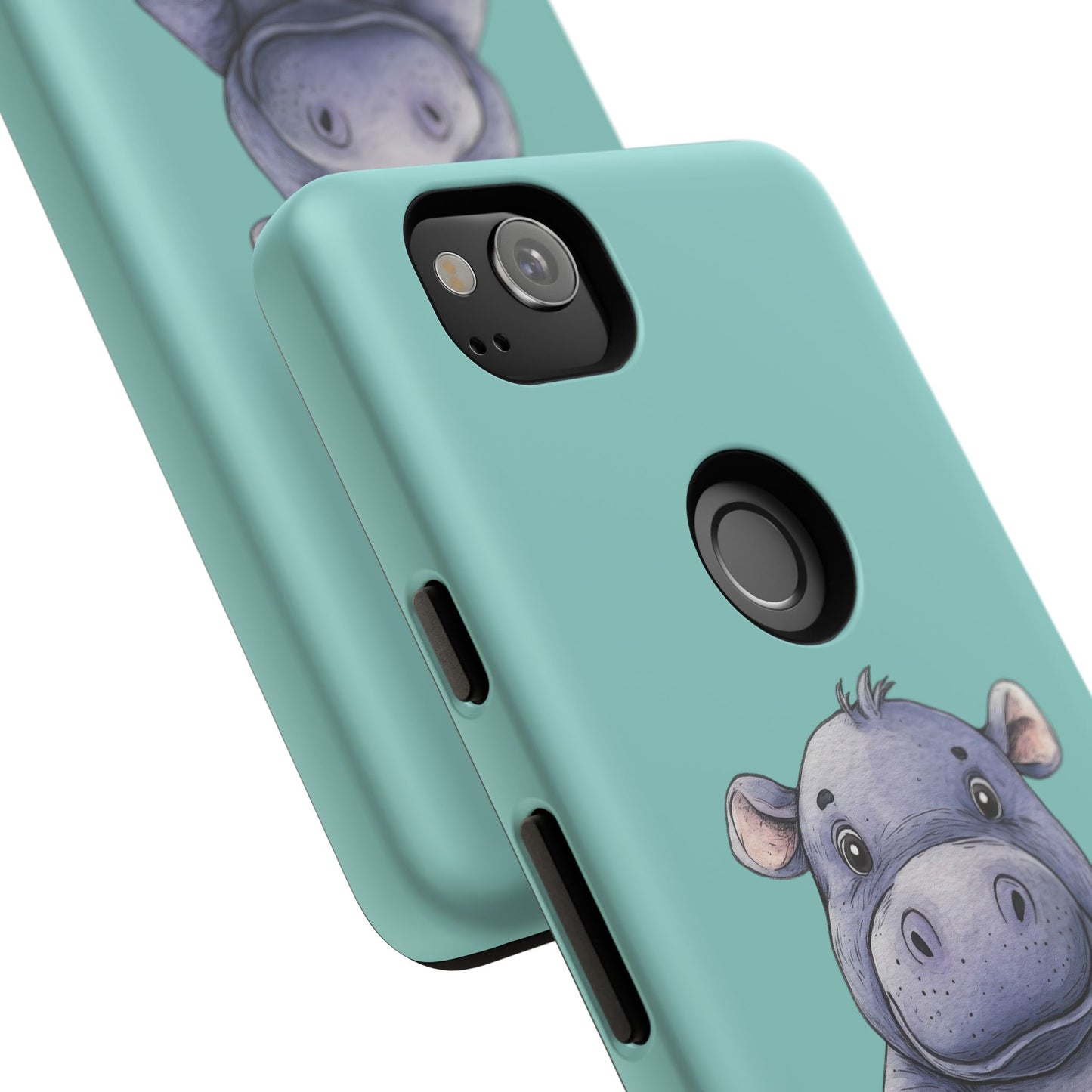 Cute Hippo Phone Case, Tough Phone Cover, Fun Animal Case, Gift for Kids, Cute Decor, Birthday Present
