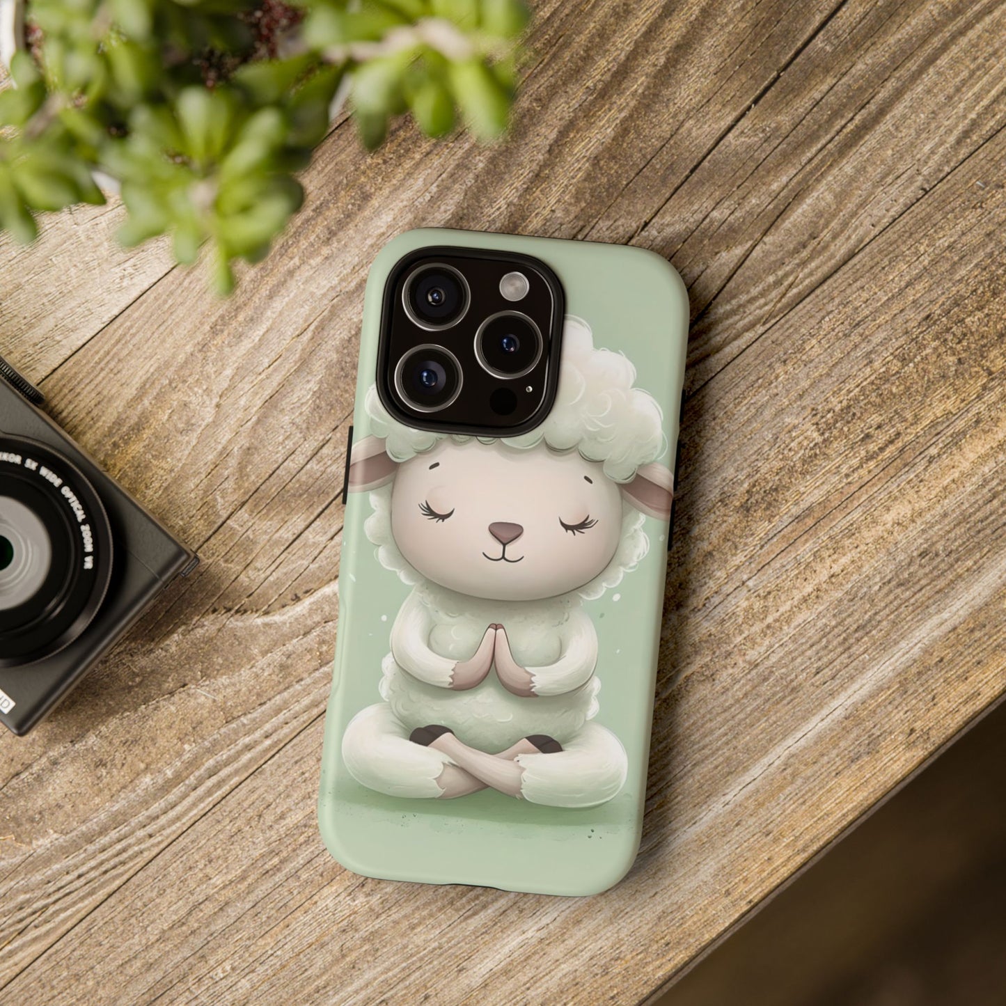 Meditating Lamb Phone Case — Cute Pastel Protective iPhone Cover