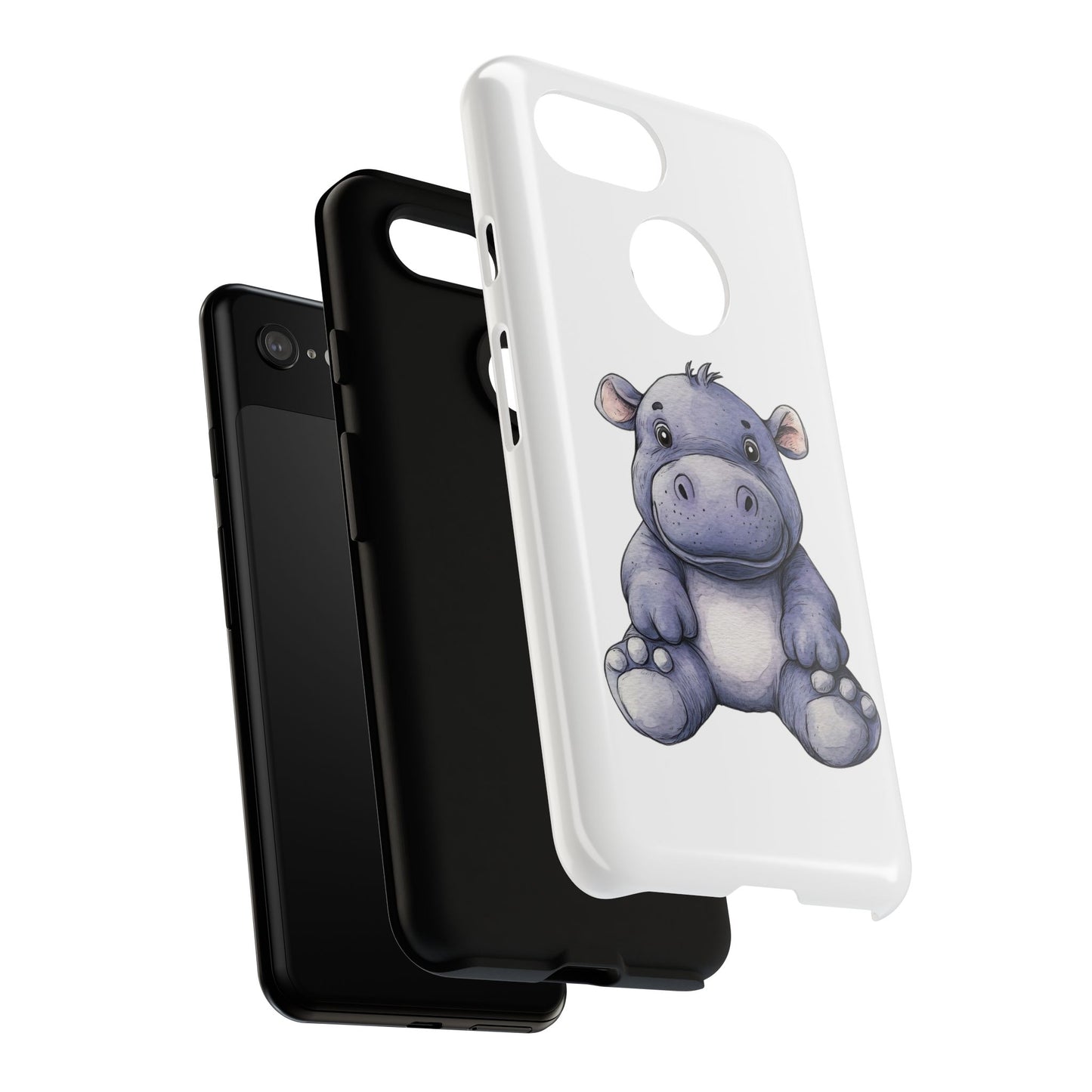 Cute Hippo Phone Case, Unique Tough Cases, Animal Lover Gift, Cute Animal Design, Baby Animal Phone Accessory