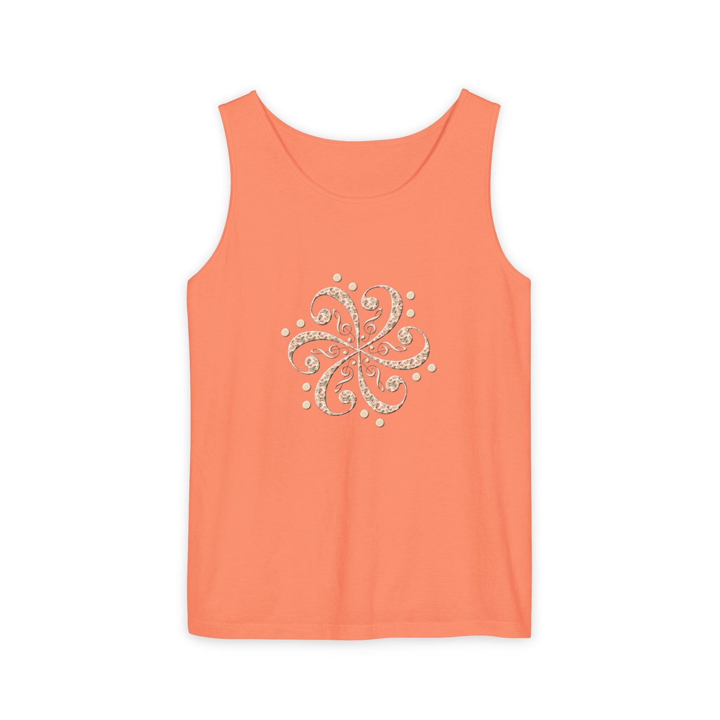 Boho Spiral Design Tank Top | Unisex Summer Apparel, Casual Wear, Beach Outfit, Festival Top, Gift Idea