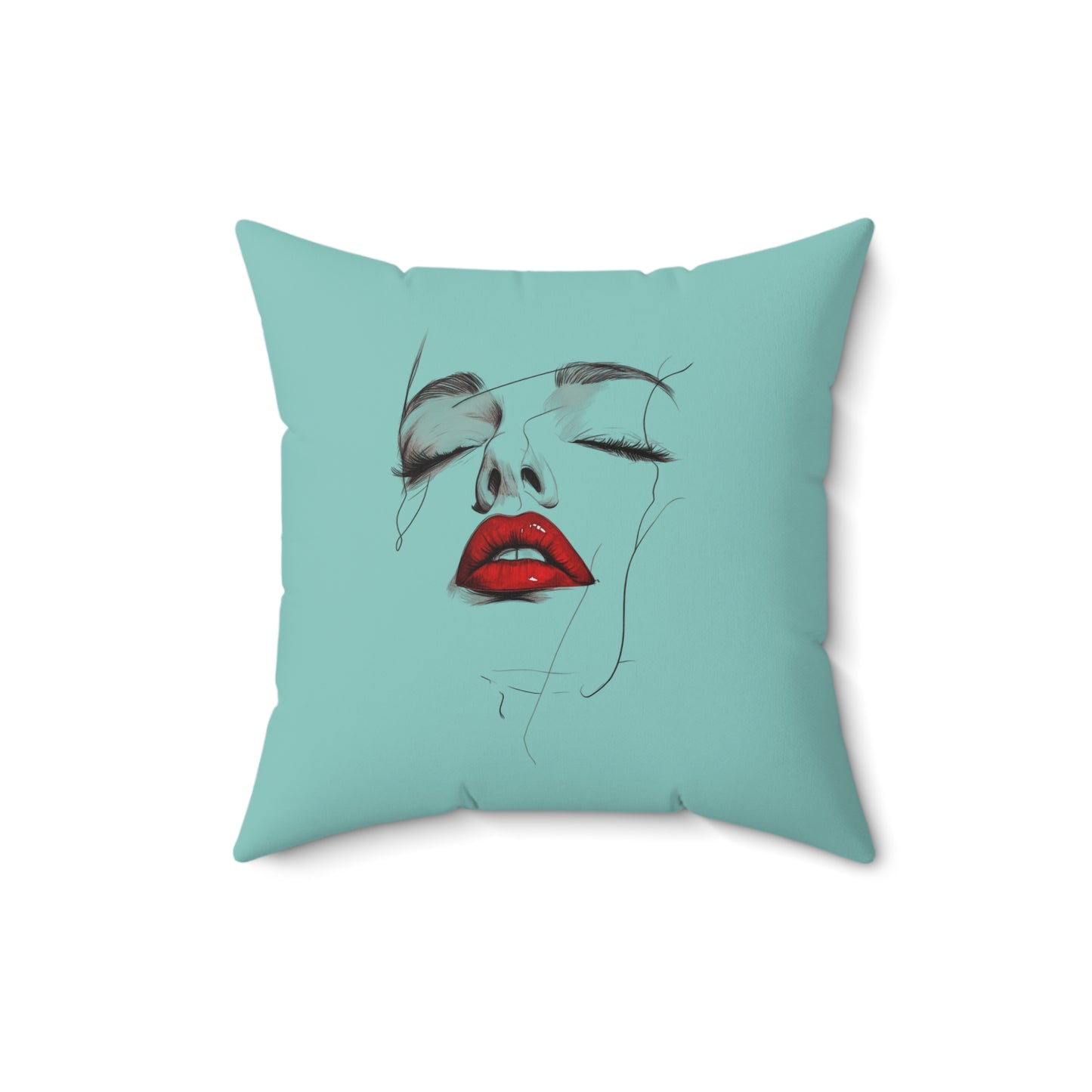 Chic Face Art Pillow, Home Decor Accent, Modern Artwork Cushion, Gift for Her, Cozy Living Room Pillow, Art Lover's Gift