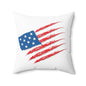 Patriotic Square Pillow, Home Decor, Americana Accent Cushion, Independence Day Gift, Red White Blue Throw Pillow