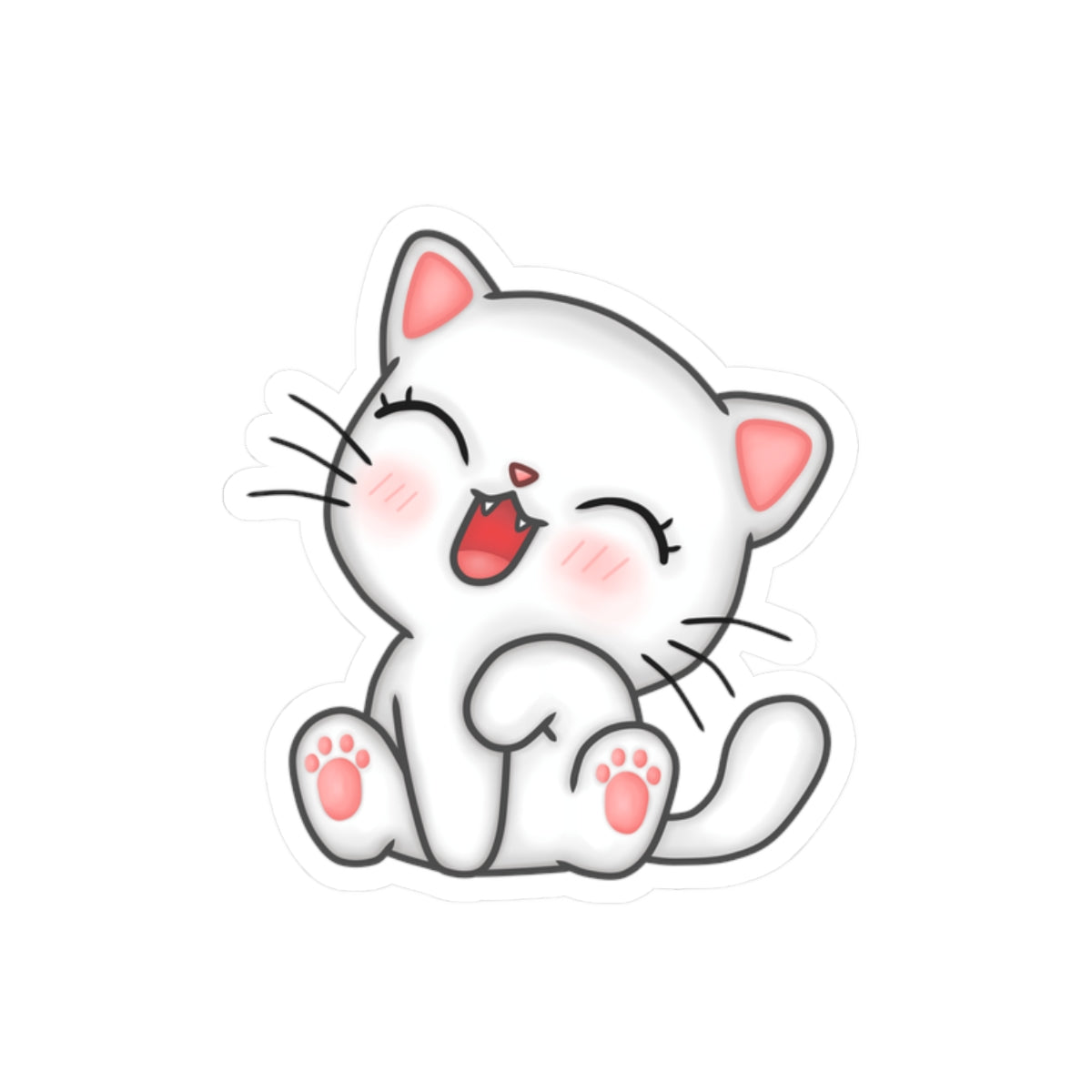 Cute Cat Kiss-Cut Stickers, Adorable Cat Stickers for Laptops, Scrapbooking, Gifts for Cat Lovers, Playful Decor