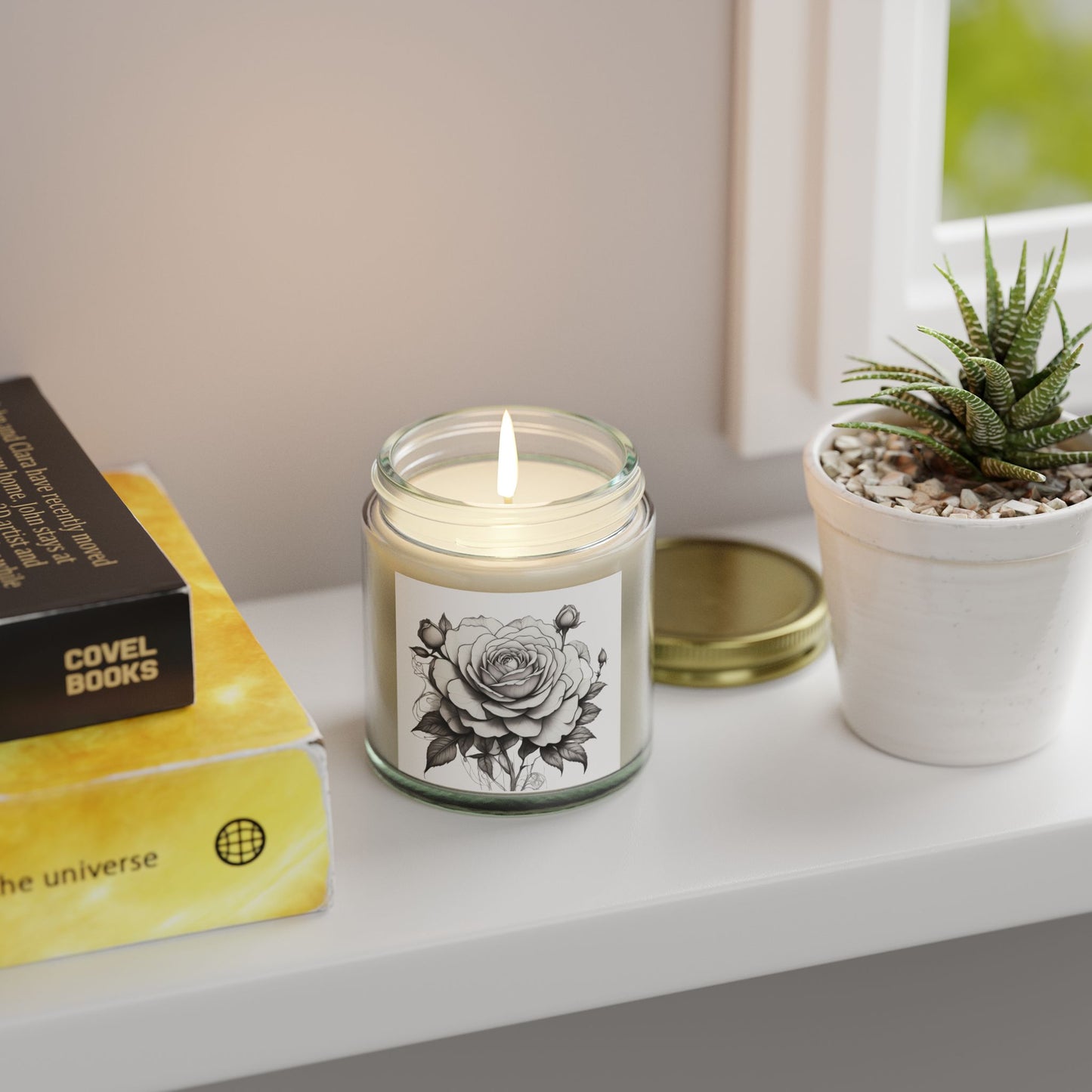 Rose Scented Candle - Coconut Apricot Wax, Relaxing Aromatherapy, Home Decor, Gifts for Her, Eco-friendly Candle