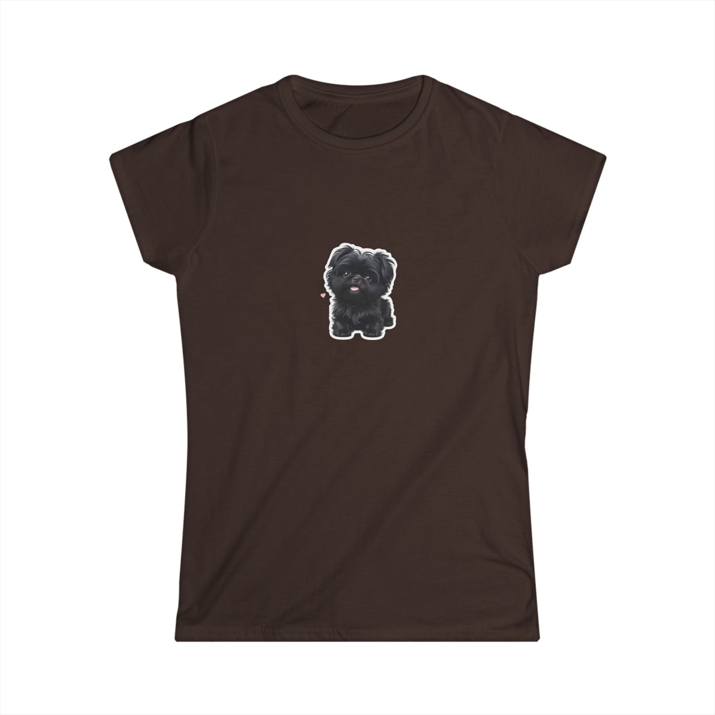 Cute Dog Graphic Women's Softstyle Tee, Pet Lover Gift, Casual Wear, Dog Mom Shirt, Animal Lover Top, Birthday Gift, Everyday Comfort