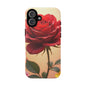 Floral Phone Case with Red Rose Design, Tough Phone Cover, Flower Print, Gift for Her, Stylish Accessory, Floral Aesthetic
