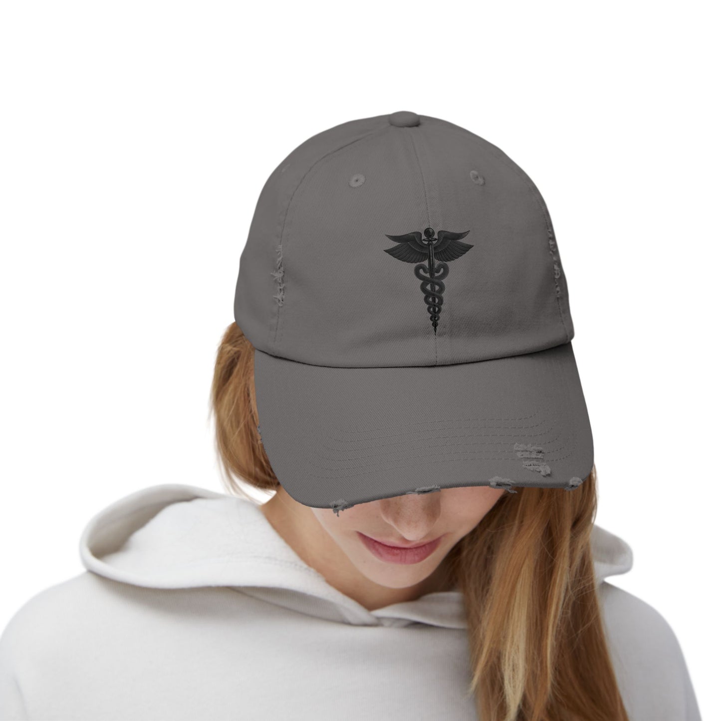 Unisex Distressed Cap with Caduceus Design, Perfect Gift for Healthcare Workers, Casual Style for Every Occasion, Fashionable Medical [...]