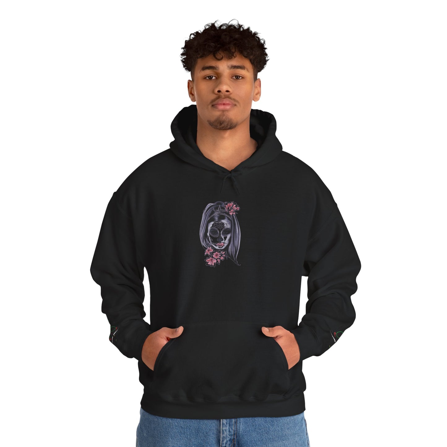 Day of the Dead Hoodie | Unisex Heavy Blend Sweatshirt, Skull Art, Mexican Holiday Apparel, Halloween Costume, Festival Gear