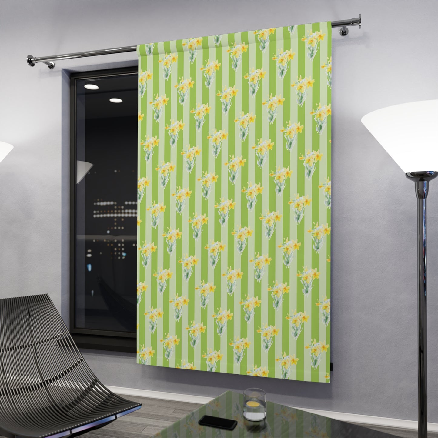 Floral Window Curtain - Brighten Your Home with Daffodil Design
