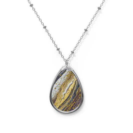 Elegant Oval Necklace, Bohemian Jewelry, Gift for Her