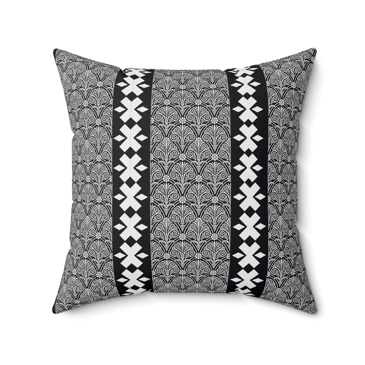Bohemian Boho Square Pillow with Geometric Print, Cushion for Home Decor, Living Room Accent, Stylish Throw Pillow, Gift for Her
