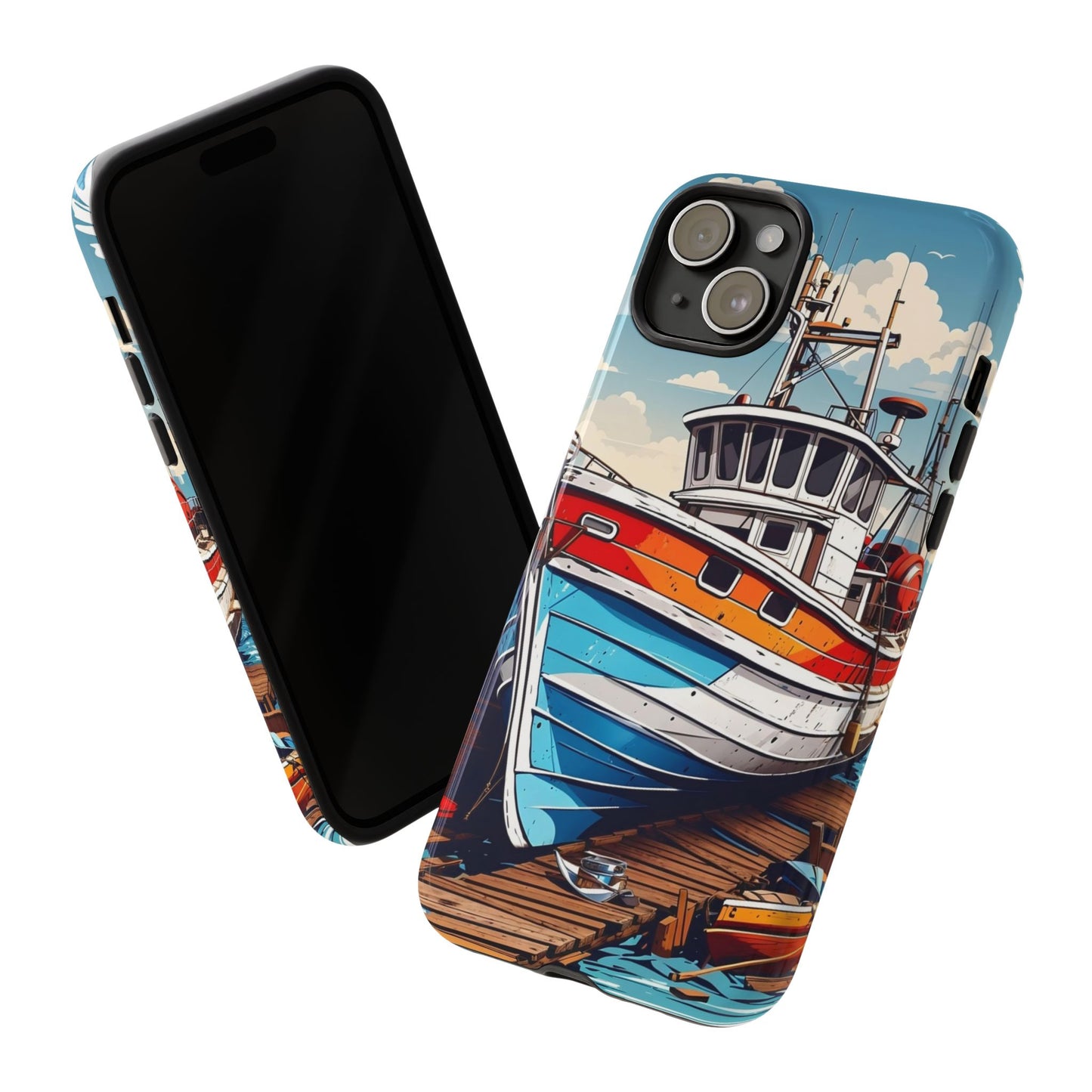 Colorful Fishing Boat Phone Case | Nautical Gift, Marine Design, Coastal Aesthetic, Summer Vibes, Sea Lover's Accessory