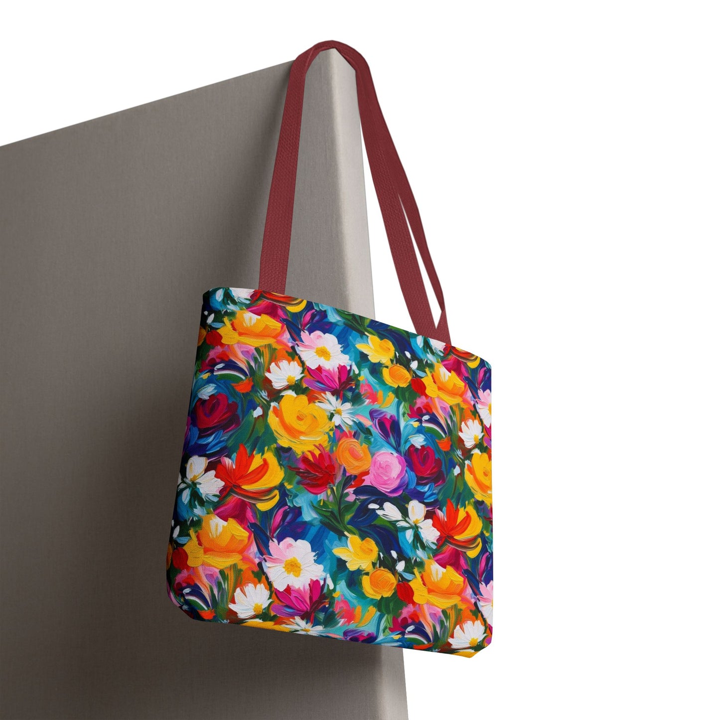 Colorful Floral Tote Bag — Vibrant All-Over Print Shopper