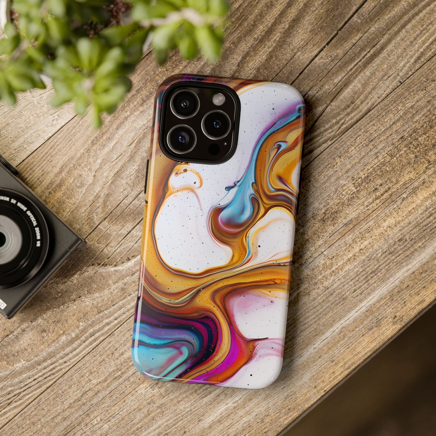 Artistic Phone Case, Tough Cases with Colorful Marble Design