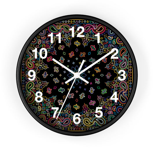 Colorful Mandala Wall Clock Boho Home Decor, Unique Gift, Modern Timepiece
