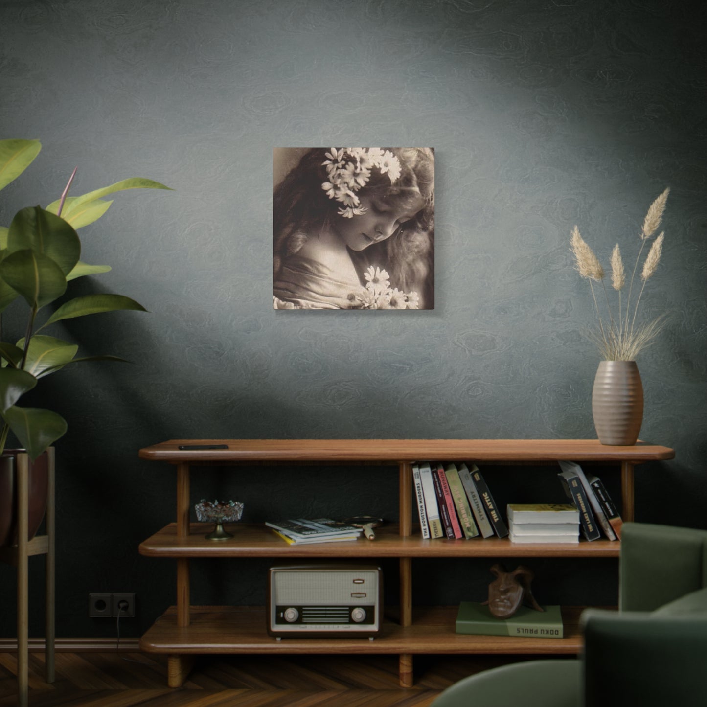 Vintage Floral Portrait Canvas