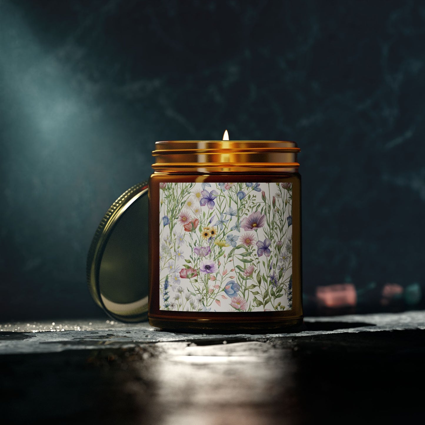 Scented Candles, Coconut Apricot Wax (4oz, 9oz) - Wildflowers