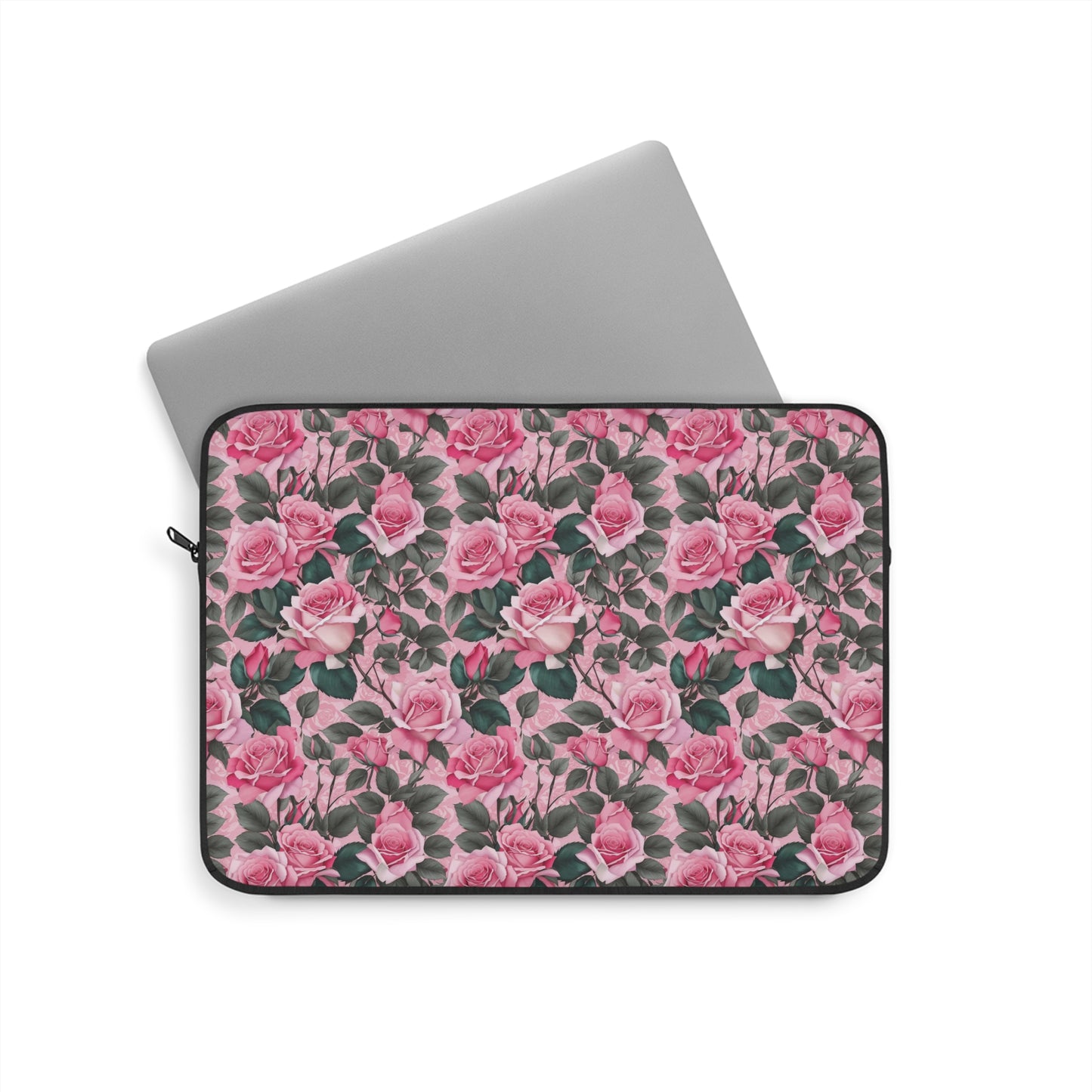 Floral Laptop Sleeve - Elegant Rose Design, Computer Case, Gifts for Her, Stylish Office Accessory, Mother's Day