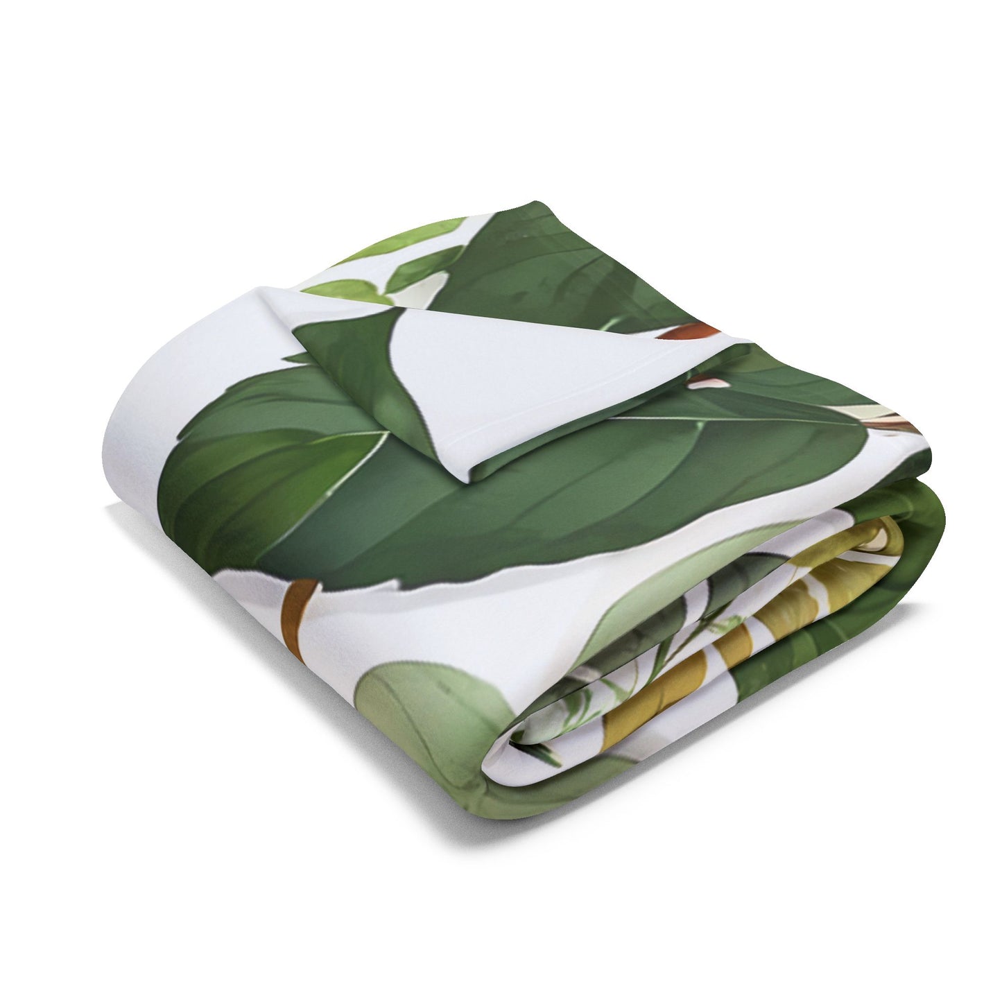 Floral Arctic Fleece Blanket, Cozy Throw, Home Decor, Gift for Her, Botanical Blanket, Seasons Gift, Relaxing Atmosphere