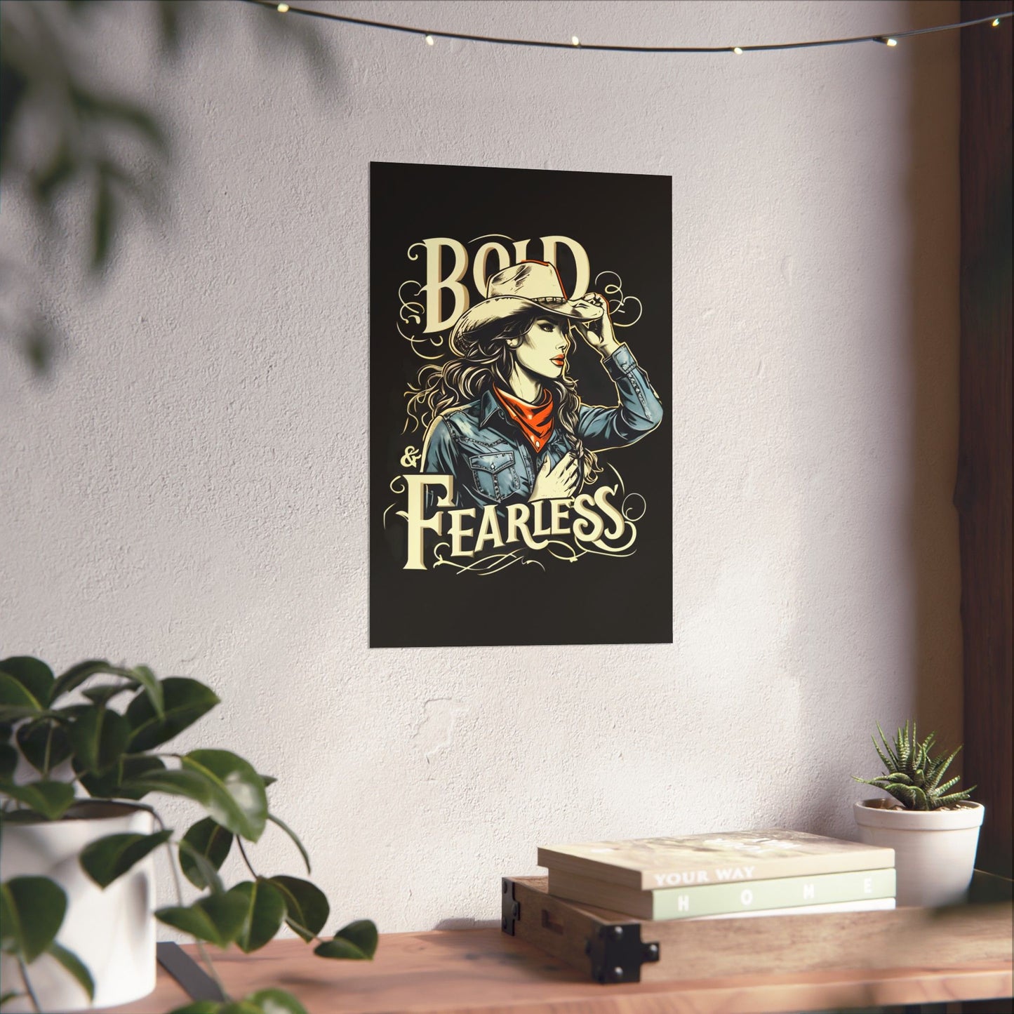 Bold & Fearless Cowboy Woman Poster — Matte Vertical Wall Art