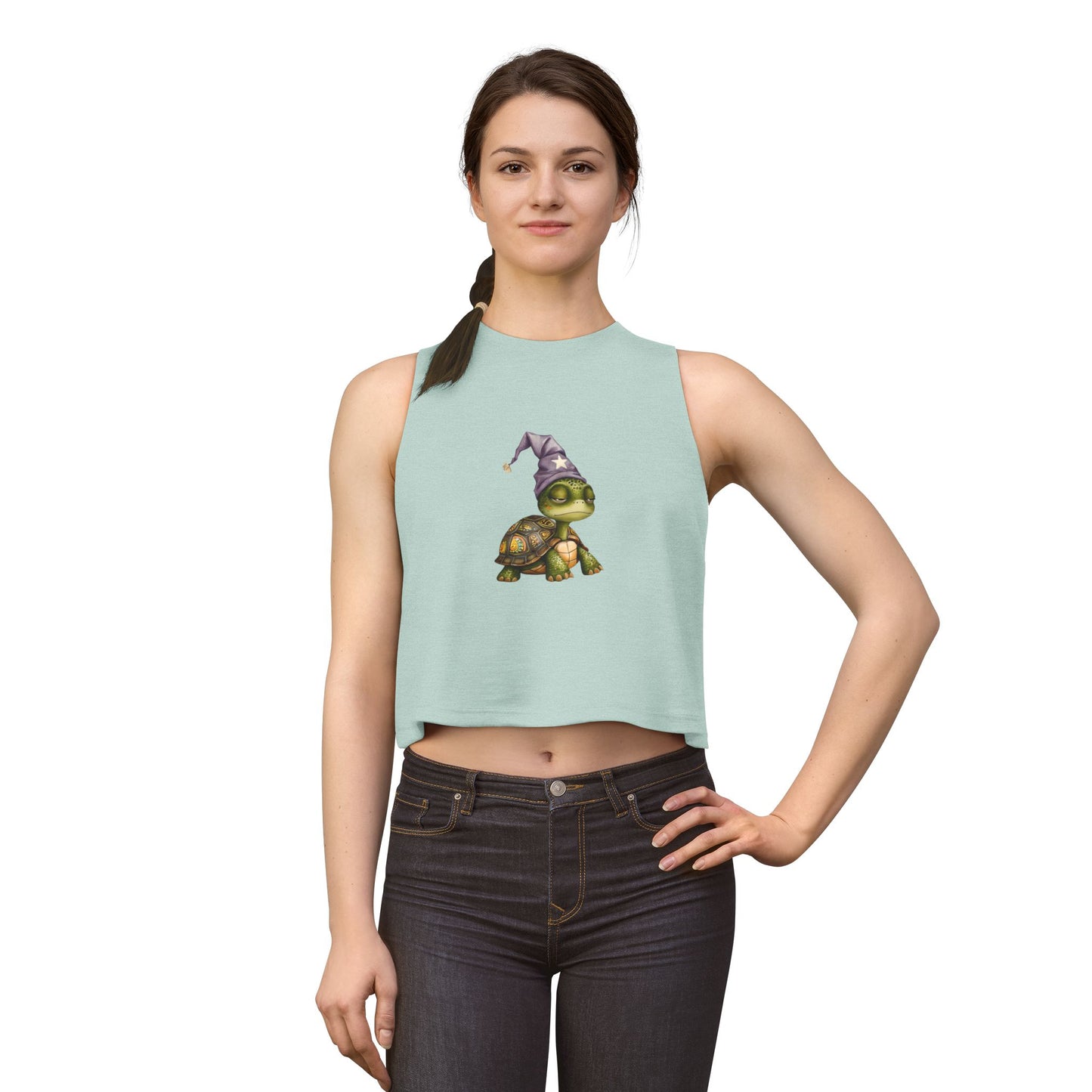 Turtle Wizard Crop Top — Cute Magical Turtle Graphic Tank