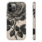 Black Rose Phone Case, Tough Cases with Floral Design, Elegant Tech Accessory, Gift for Flower Lovers, Stylish Protection