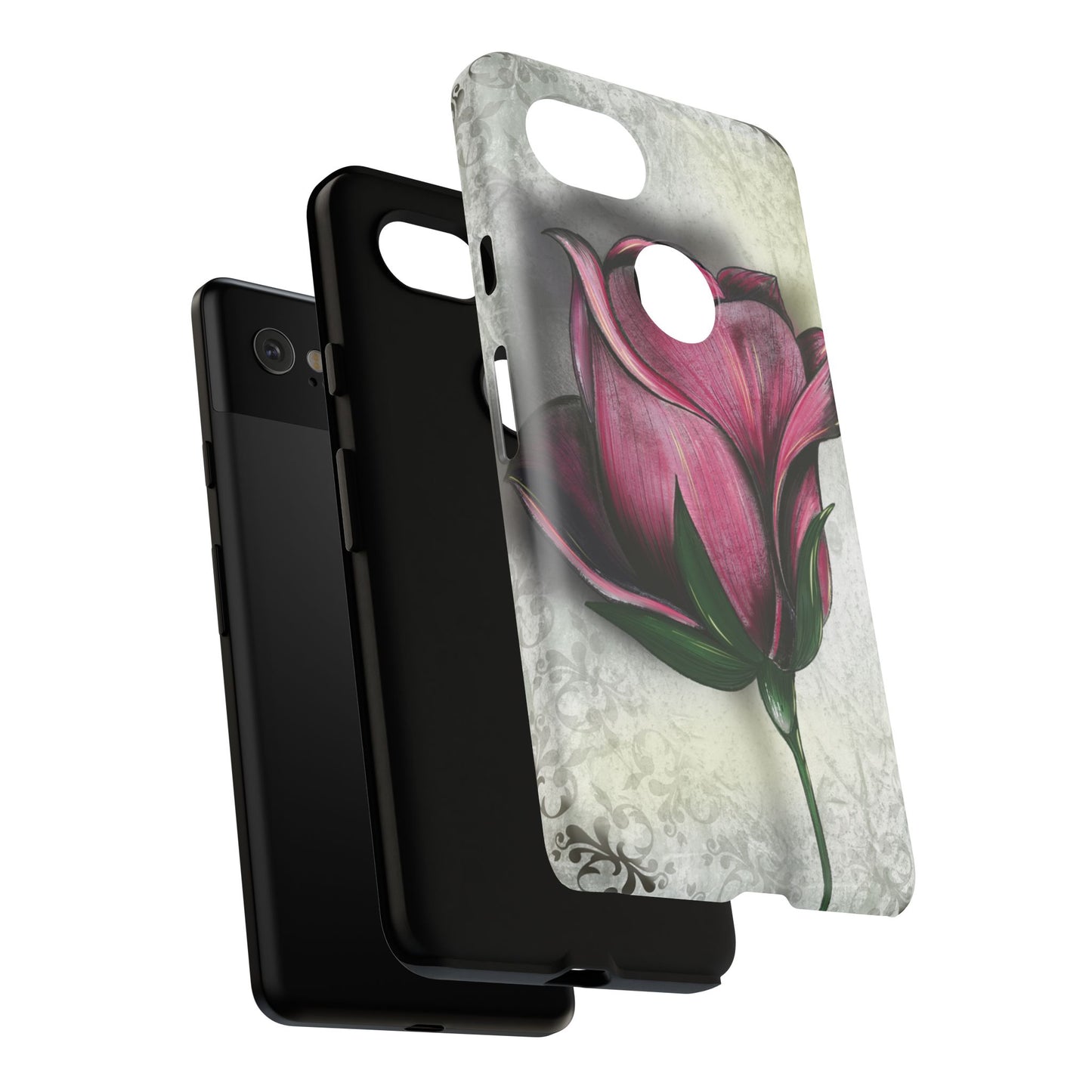 Rose Phone Case – Tough Cases, Floral Phone Cover, Gift for Her, Minimalist Design, Nature Lover's Accessory, Birthday Gift Idea