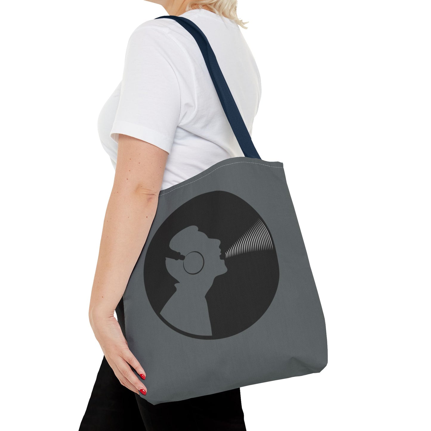 Music Lover's Tote Bag, Stylish Bag for Vinyl Enthusiasts, Gift for Music Lovers, Unique Shopping Tote, Record Player Accessory