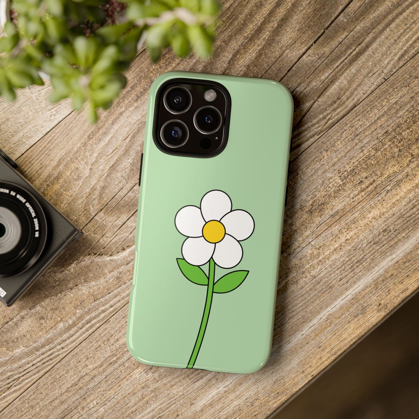 Floral Phone Case - Tough Cases for Nature Lovers, Cute Green Flower Design, iPhone Cover, Gift for Her, Spring Accessories