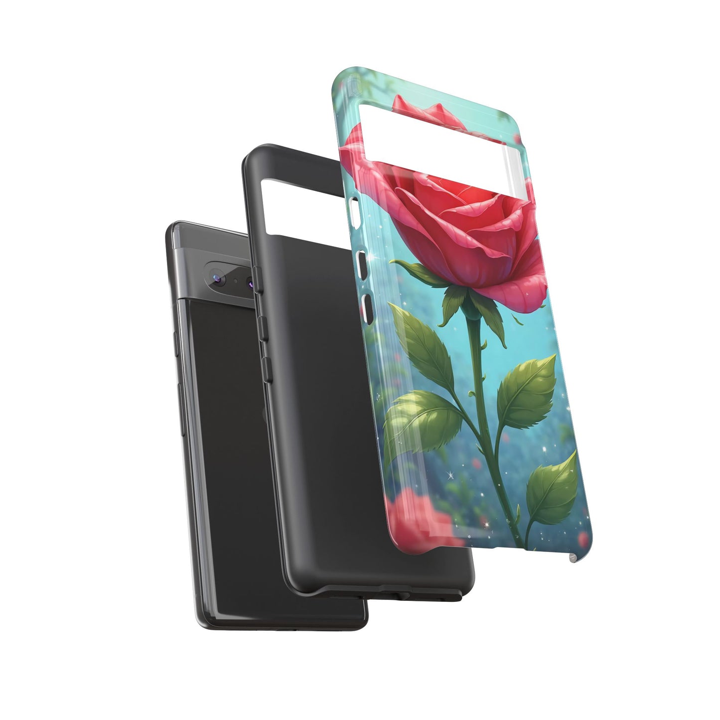 Floral Phone Case, Tough Cases with Elegant Rose Design, Stylish iPhone Cover, Rose Flower Gift for Nature Lovers, Unique Mobile Accessories