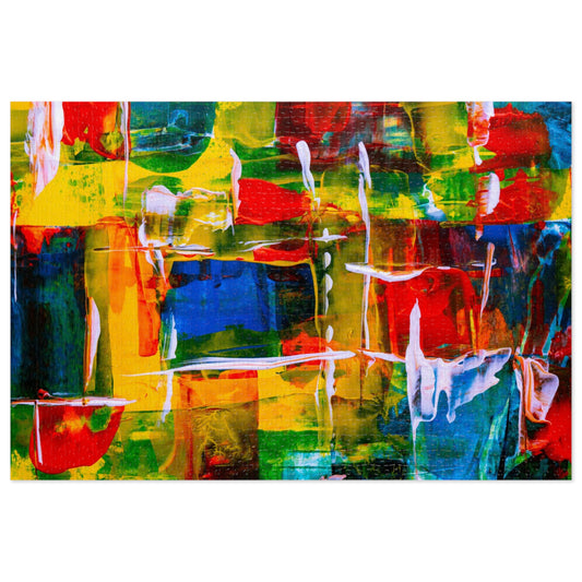 Colorful Abstract Jigsaw Puzzle with Tin - Fun Family Game, Art-Inspired Gift, Engaging Activity, Unique Home Decor, Perfect for Relaxing