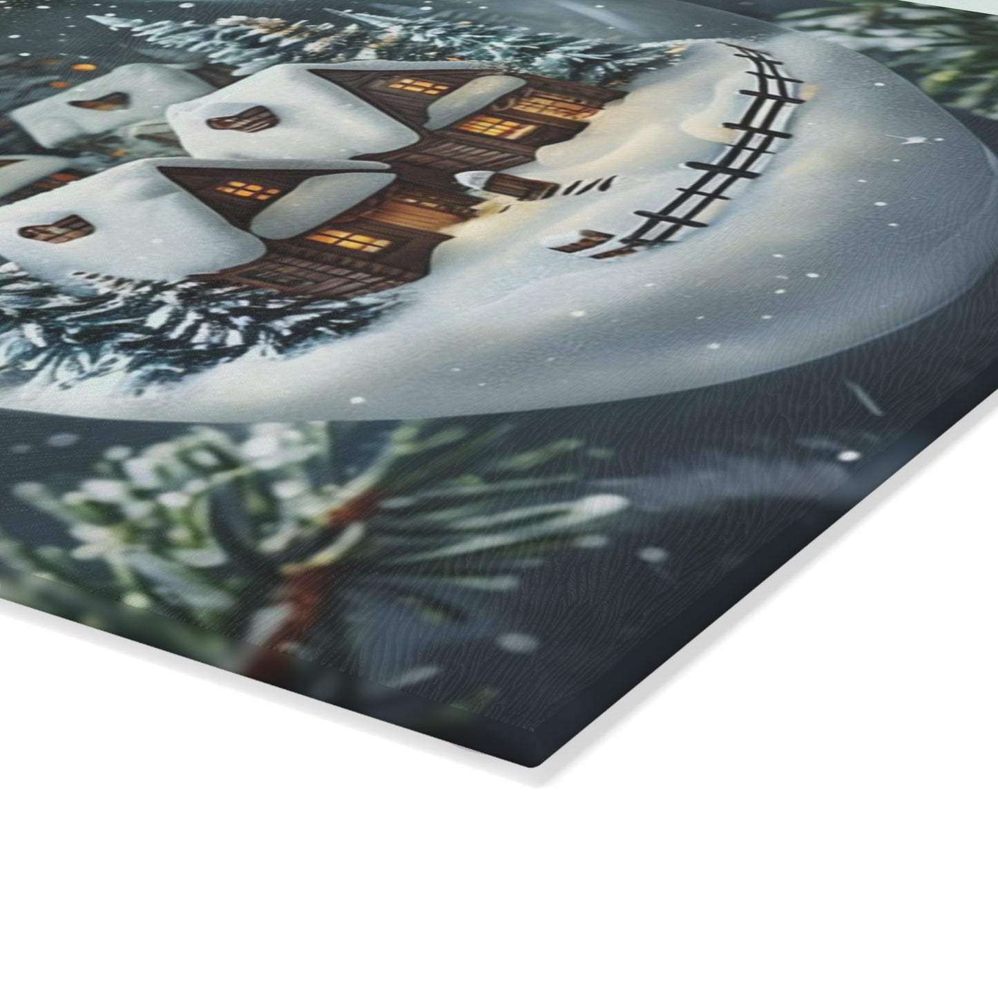 Christmas Ornament Glass Cutting Board — Merry Christmas Holiday Kitchen Decor