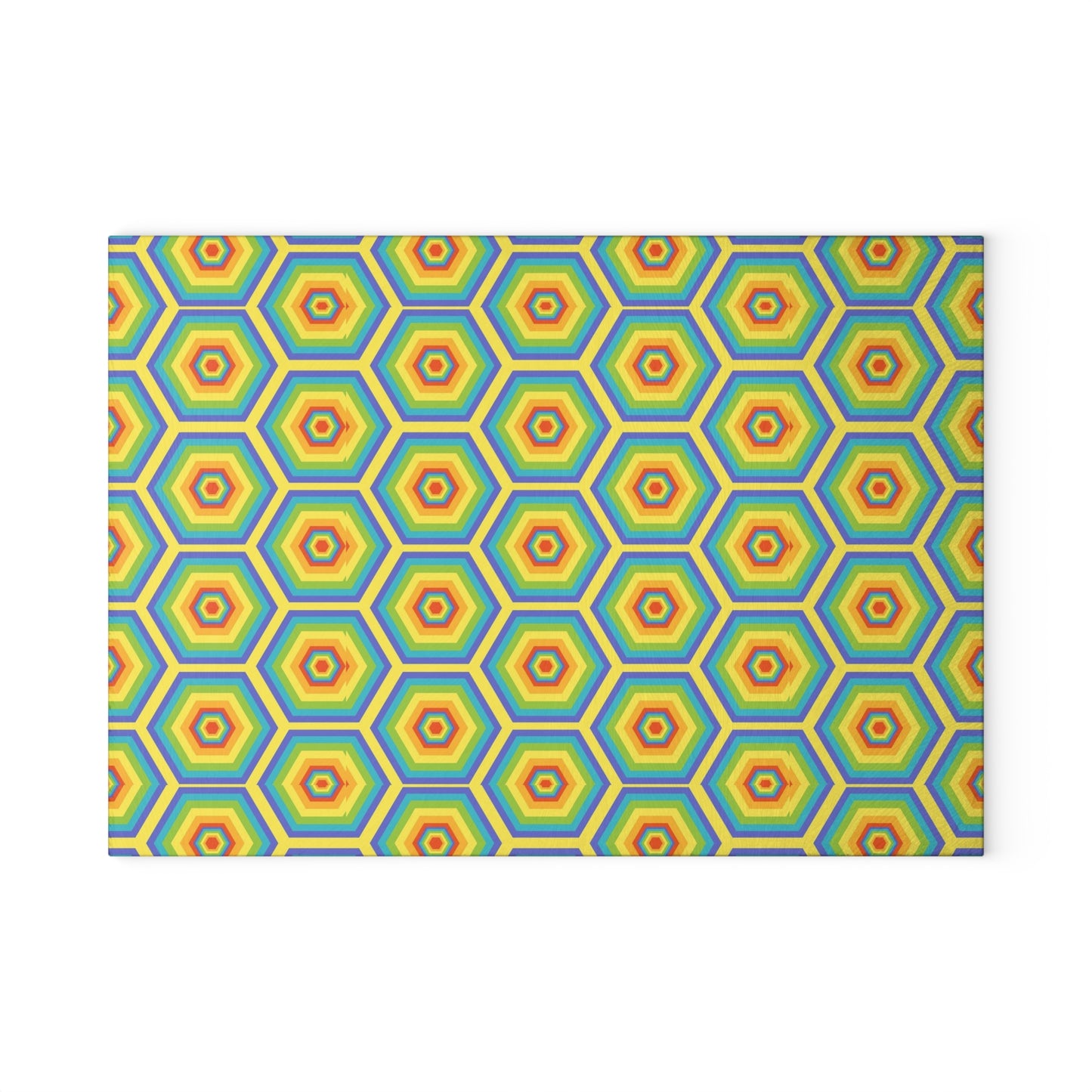 Bright Honeycomb Glass Cutting Board, Kitchen Decor, Unique Gift, Eco-Friendly, Housewarming, Colorful Cookware