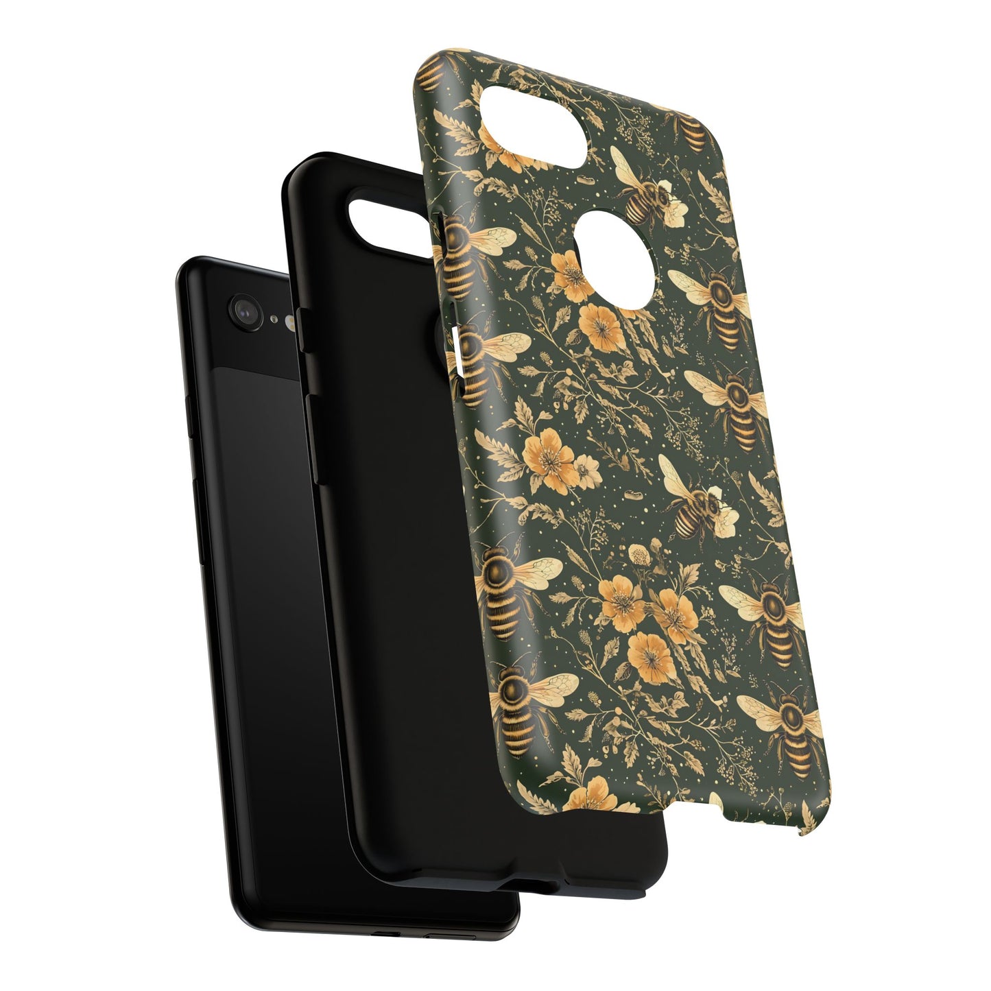 Nature-Inspired Phone Case, Tough Cases for Nature Lovers, Floral Bee Design, Eco-Friendly Gift, Summer Vibes, Trendy Phone Accessory,