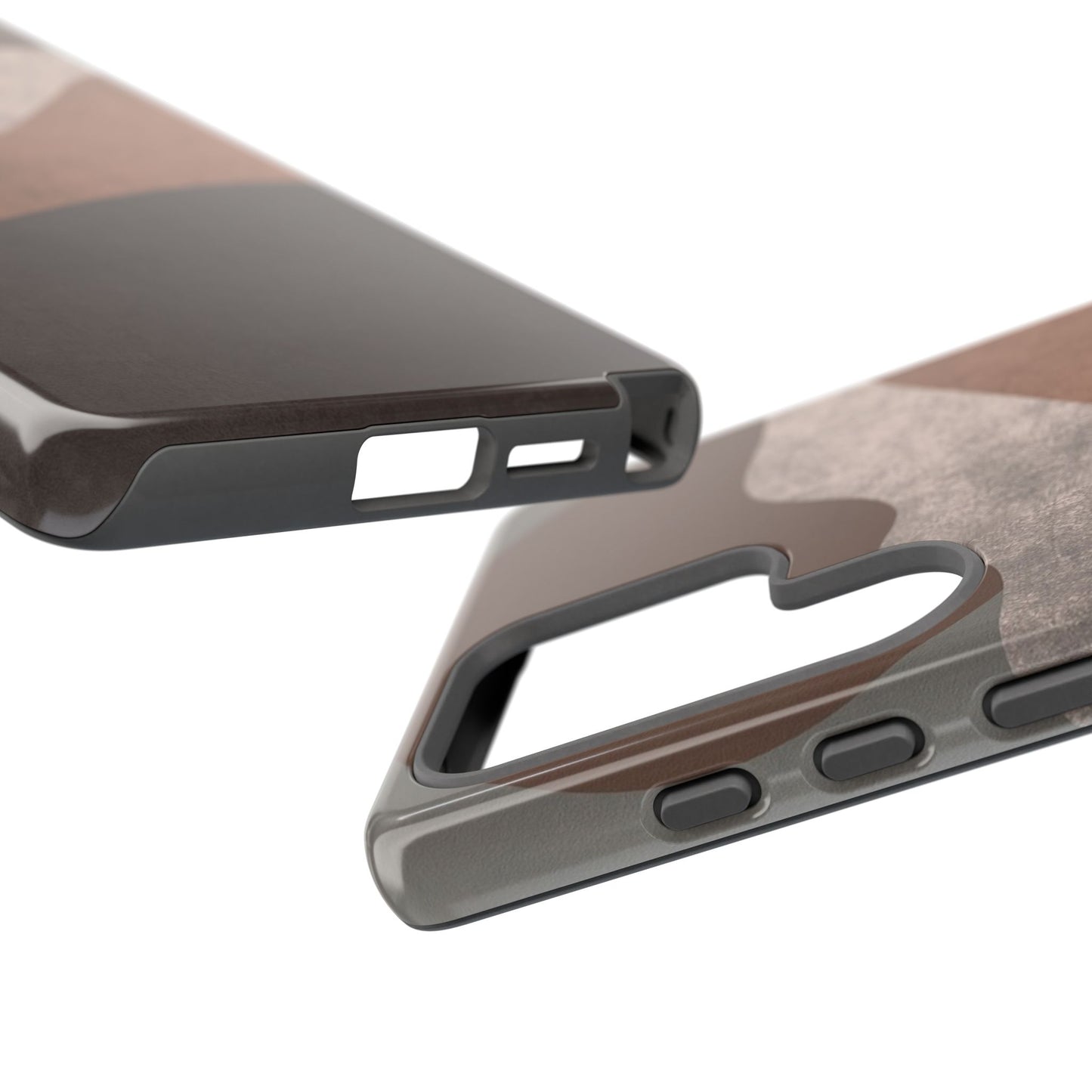 Abstract Earthtone Phone Case — Brown Layered Rugged Tough Case